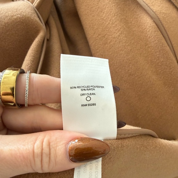 NWT Express Camel Fringed Cape Coat | Size M/L | Belted Poncho Trench - Picture 10 of 11